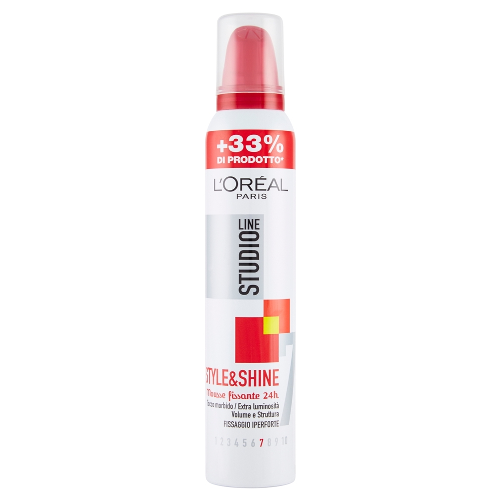 L'Oréal Paris Studio Line Style&shine, Mousse capelli iperforte, 200 ml